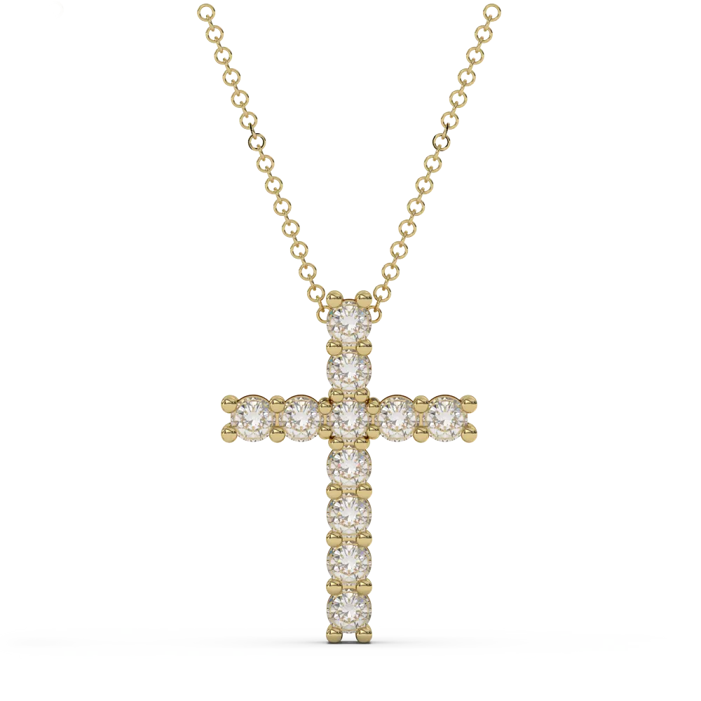 Trinity 1.10 CTW VVS Moissanite Cross Necklace