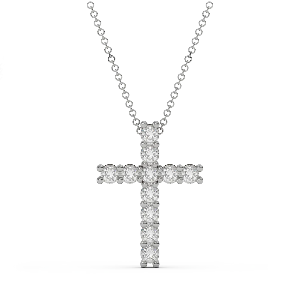 Trinity 1.10 CTW VVS Moissanite Cross Necklace