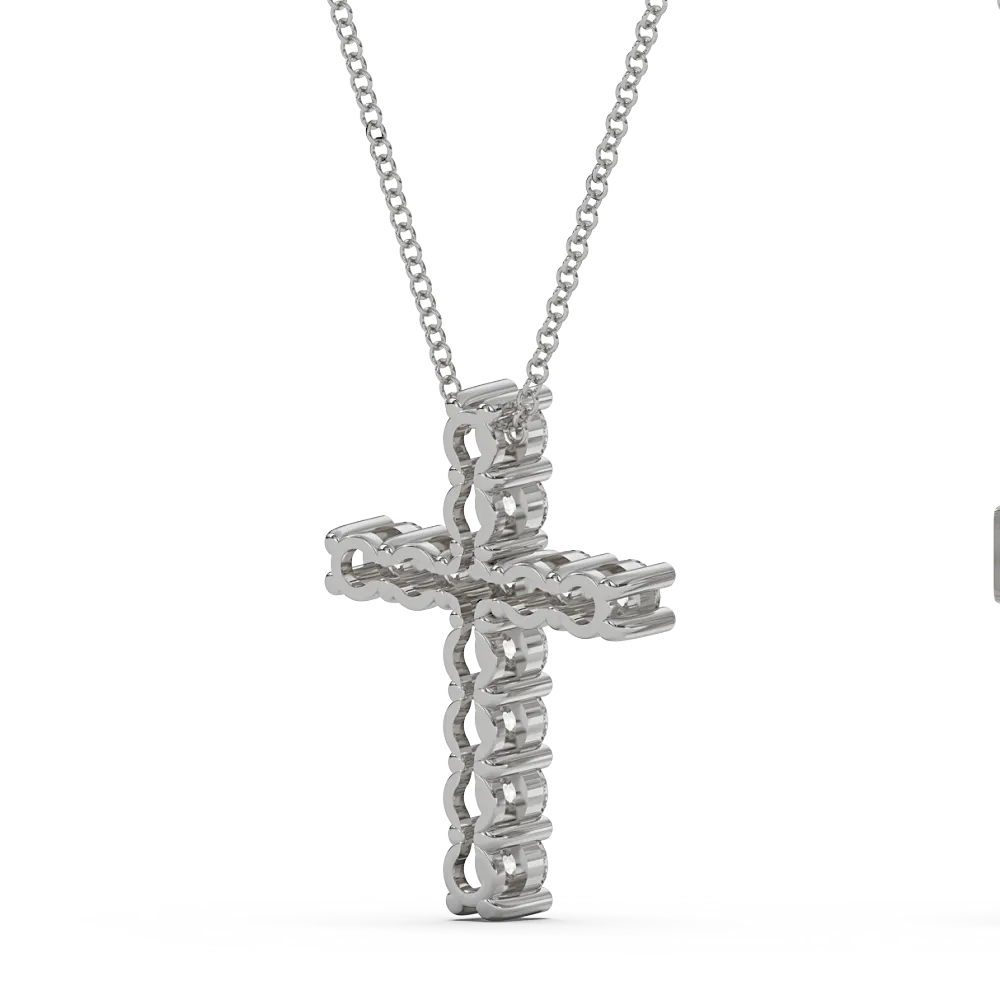 Trinity 1.10 CTW VVS Moissanite Cross Necklace