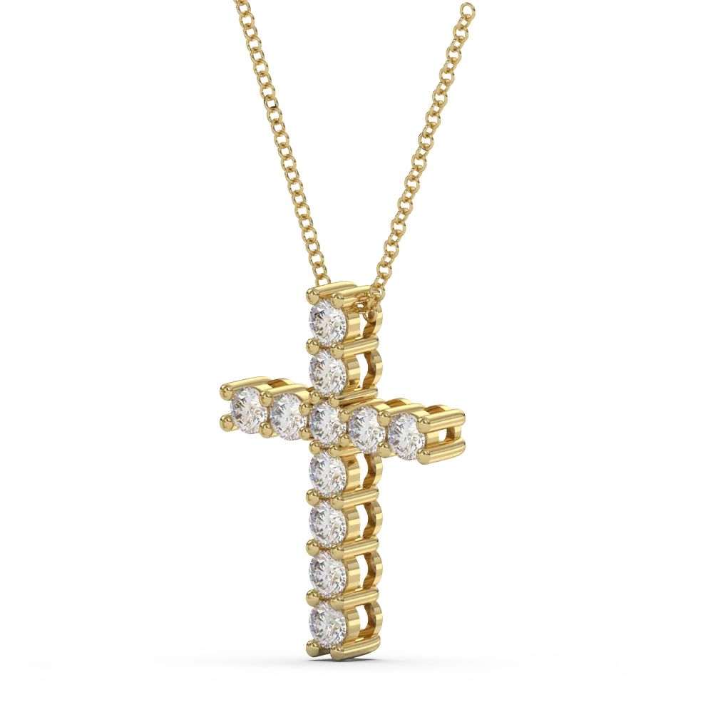 Trinity 1.10 CTW VVS Moissanite Cross Necklace
