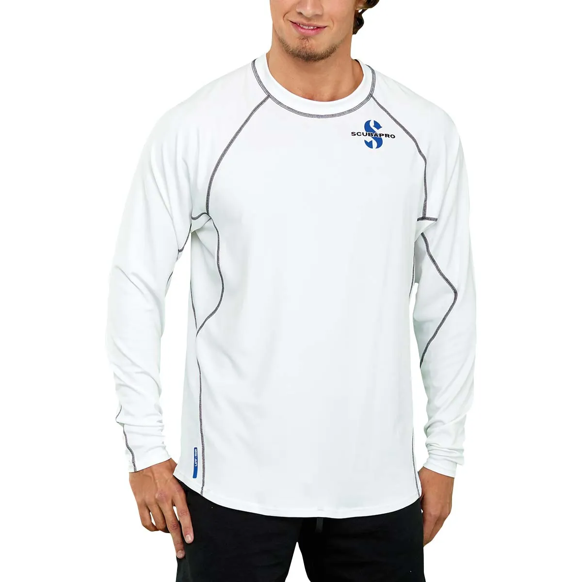 Used ScubaPro Men's UPF 50 Channel Flow Long Sleeve Rash Guard - Ice, Size XLG