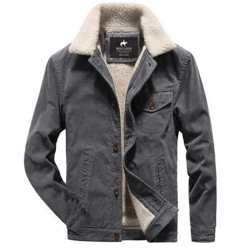 West Louis Turn Down Collar Warm Fleece Jacket