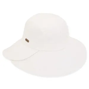 White Cotton Split Brim Cloche Hat - Sun 'N' Sand Hats