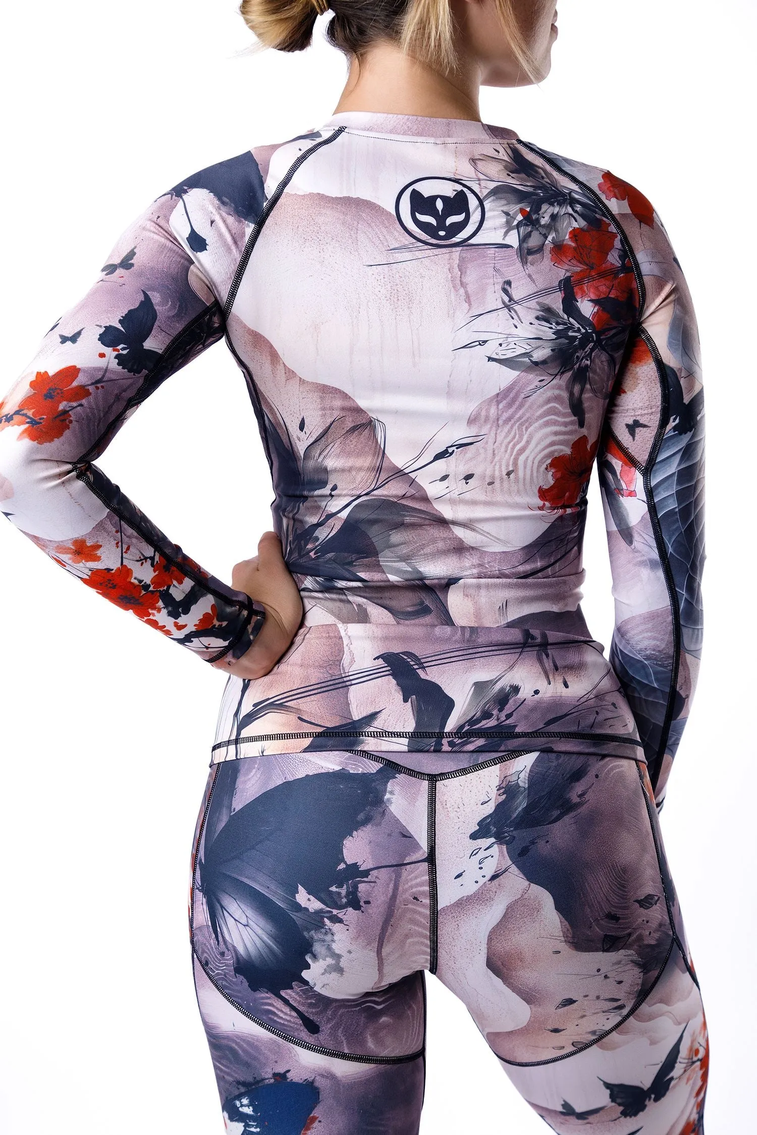 Women's Watercolor Jiu Jitsu Art Wear Rashguard - Long Sleeve