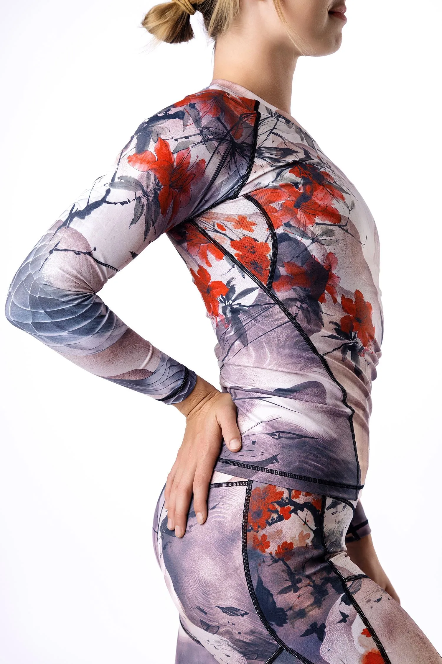 Women's Watercolor Jiu Jitsu Art Wear Rashguard - Long Sleeve