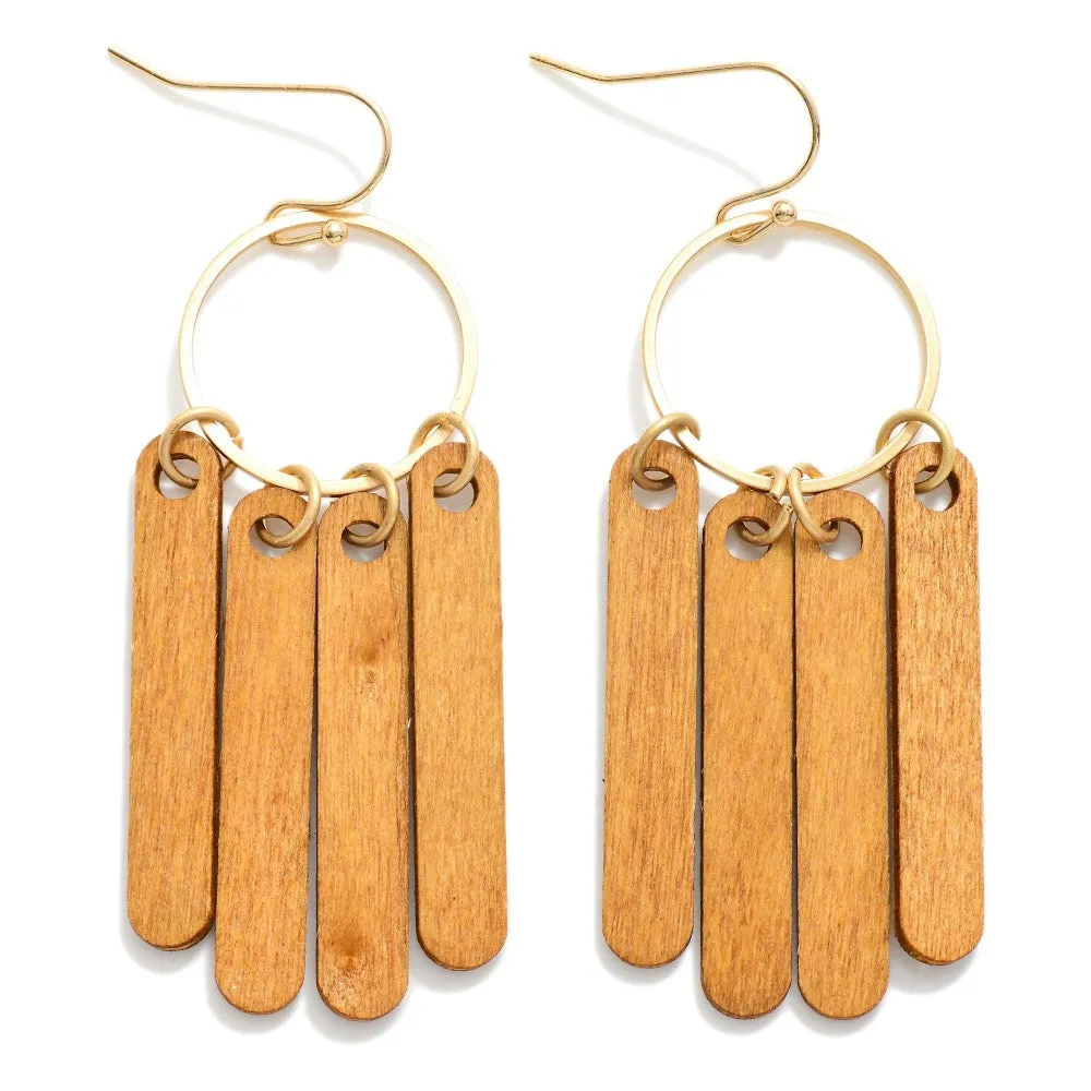 Wood Tassel Earrings