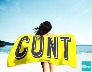 Yellow Cunt Beach Towel